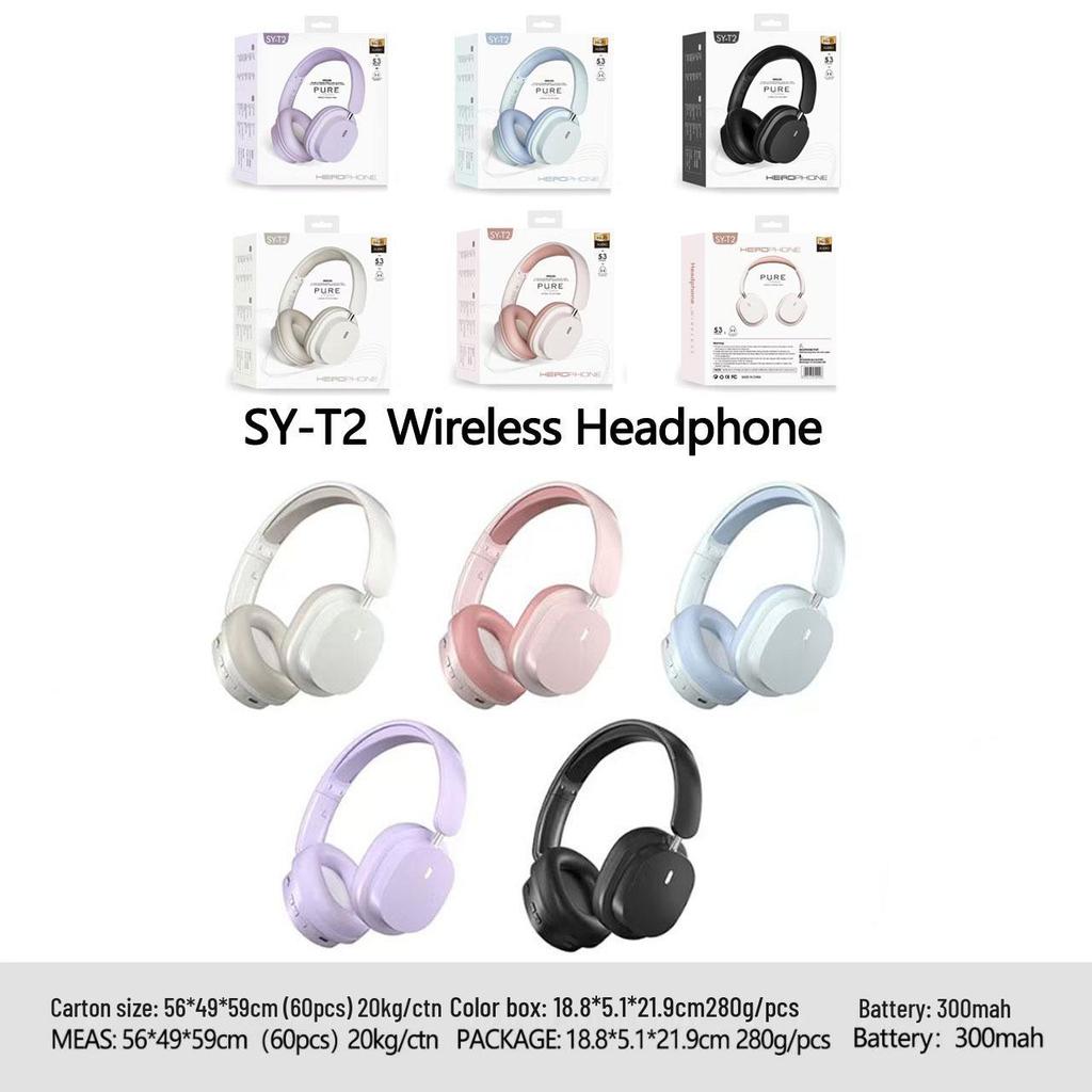 Trendy Over-Ear Wireless Bluetooth Headphones: Large Earcups, Noise-Canceling, Hi-Fi, E-Sports, Stylish and Portable Headset