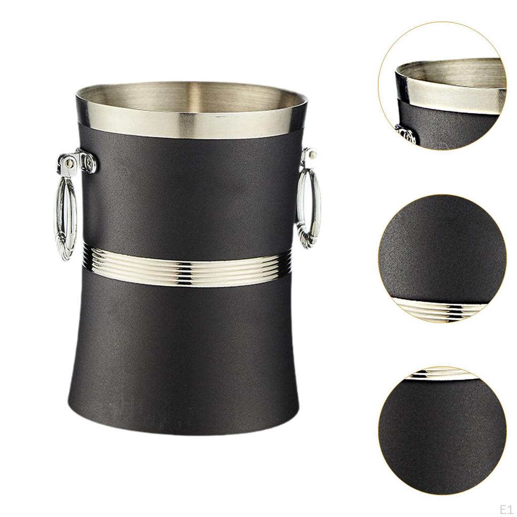 2L Portable Ice Bucket for Drinks Metal Beverage Chilling Tub BBQ