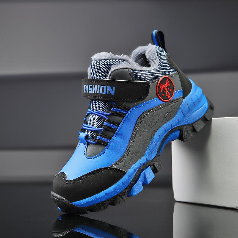 Winter Children's Snow Boots with Plush Anti Slip Wolf Claws Hiking Cotton Shoes