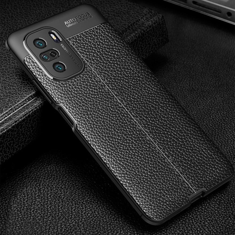 

Протиударний чохол KEYSION для POCO F3 М яка силіконова задня кришка з текстурою шкіри для телефону POCO F3 POCO F3 чорний