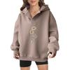 2025 new European and American Halloween women's hooded sweater front and rear pattern winter fleece loose casual