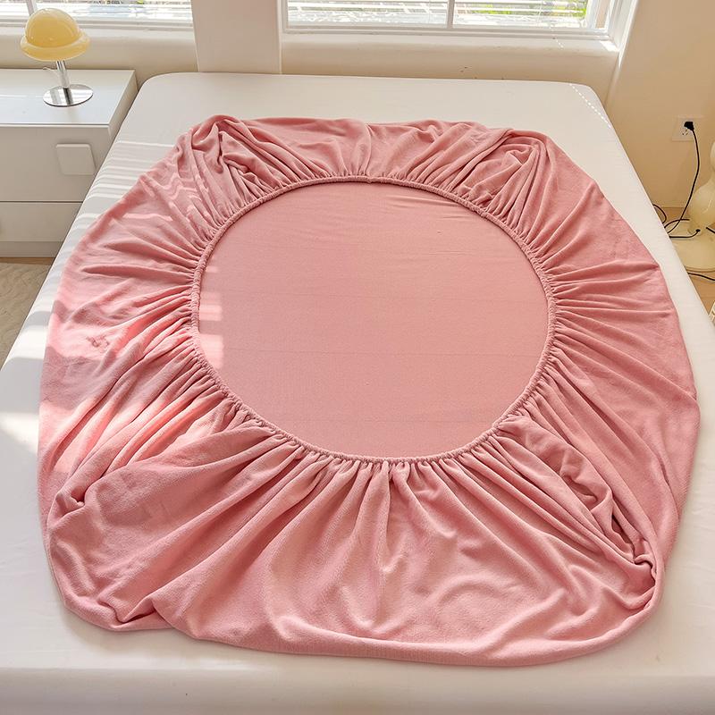 

Теплый Мягкий Молочный Бархатный Наматрасник, Фланелевая Простыня на Резинке, Полосатый Защитник Матраса для Зимы Осени Дома Односпальный Двуспальный 1 шт. 90x200cm