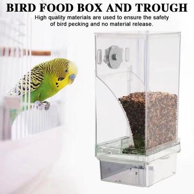 1PC Parrot Feeder Anti-Spill Transparent Bird Food Box Clear Feeding Device for Parrots Durable Bird Feeding Box Supplies