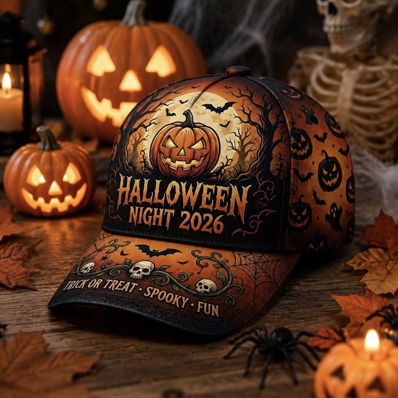 D print Halloween baseball cap women's spring and summer sunshade sun protection cap American style versatile fashion hat sun protection