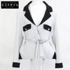 [Domestic Genuine] P49010V35772 CC Logo Button Cut-off Design with Belt Jacket 40 White / blackUsed