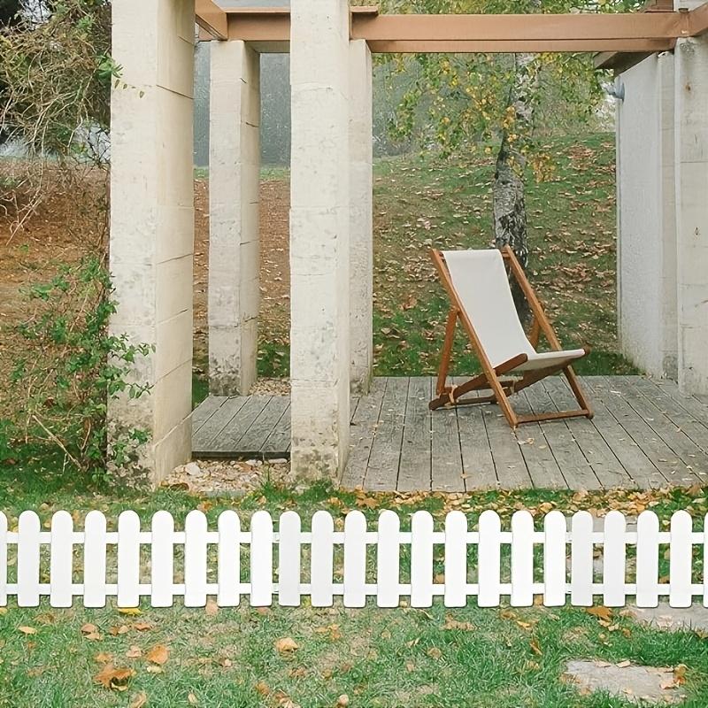 WTEMPO White Fence Panels Rustic European Style Outdoor Landscape Border for Gardens Flower Beds Natural Ambiance Fencing Made of Plastic