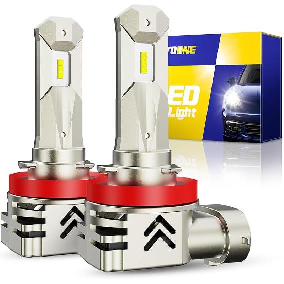 AUTOONE H1 LED Bulb, 800% Brighter, 5 Min Quick Tall, 20 Years Lifespan, No Flicker, 99% Compatibility, Pack Of 2