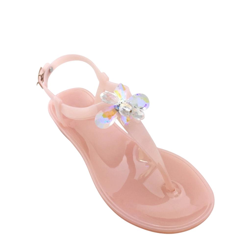 Sandali estivi da donna in PVC multicolore con strass, tipo gelatina