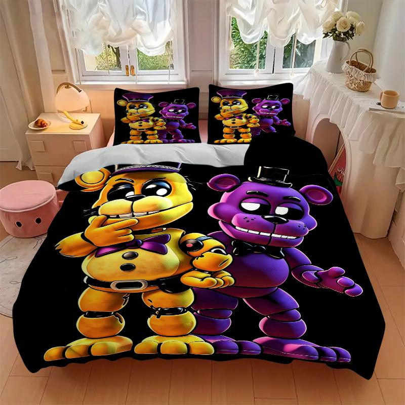 Fnaf Freddy Bonnie Print 3Pcs Bedding Setduvet Cover With 2 Bedropillowcase Home Birthday Gift