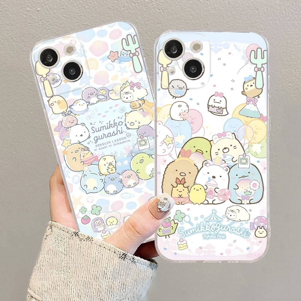 Anime S-Sumikko G-Gurashi  Transparent TPU Phone Case for iPhone 17 11 12 13 14 15 16 Pro Max 16 Plus Cover