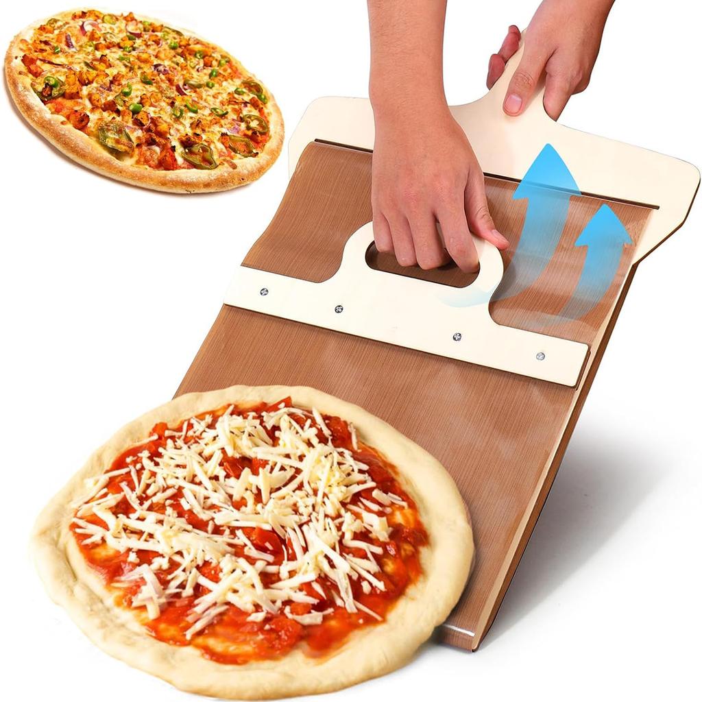 Sliding Pizza Peel Shovel Wooden Non-Stick Pizza Slide Spatula Baking Tool (BPA-Free,No FDA Certificate)
