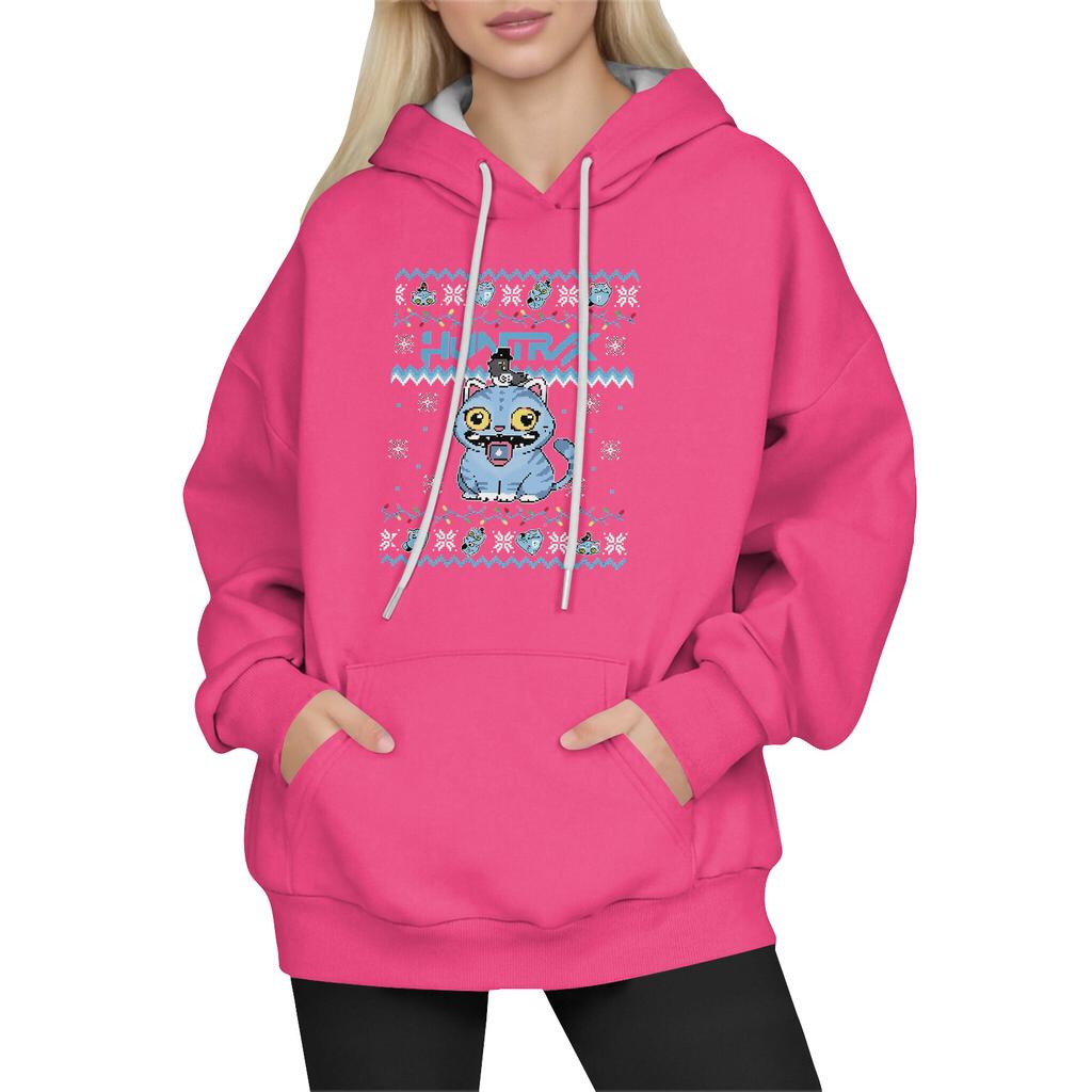 Women's Fashion Long-Sleeve Pullover Hoodie with Fun Movie-Inspired Prints