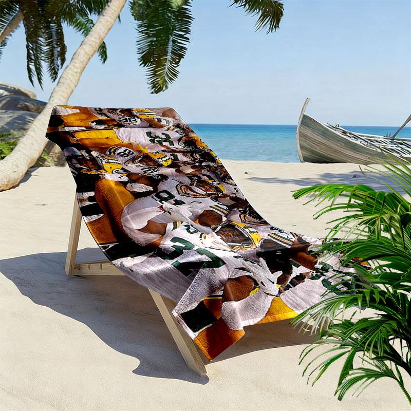 Steelers Spieler Print Strandtuch, Großes Weiches Schnelltrocknendes Handtuch für Strand Camping Schwimmen