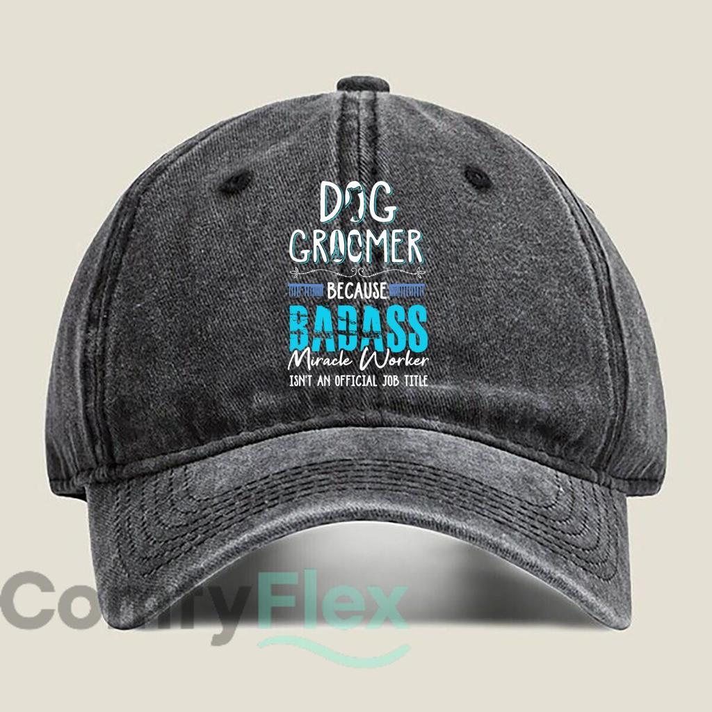 DJ Groomer Badass Slogan Fashion Washed Baseball Cap Hat Outdoor Activities