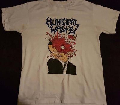 Vtg Municipal Waste Bílé bavlněné tričko Velikost S -4XL Unisex tričko
