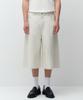 Linen-Like Long Bermuda Denim Pants [Cream]