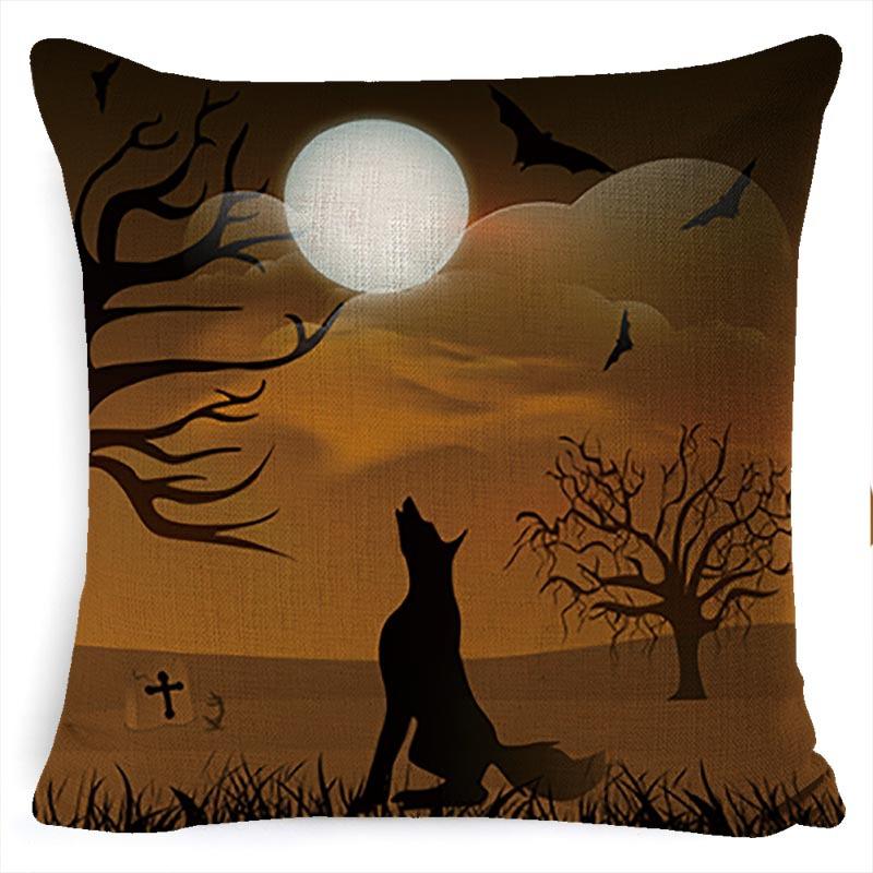 Pillow Case Holiday Party Halloween Horror Bat Office Pillow Case Car Waist Support Cushion Lumbar Pillow