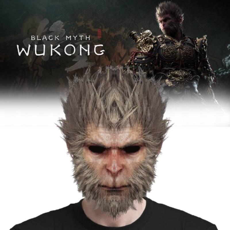 Einzigartige Black Myth Wukong Maske Verspieltes Affenkopfstück für Halloween Cosplay-Events