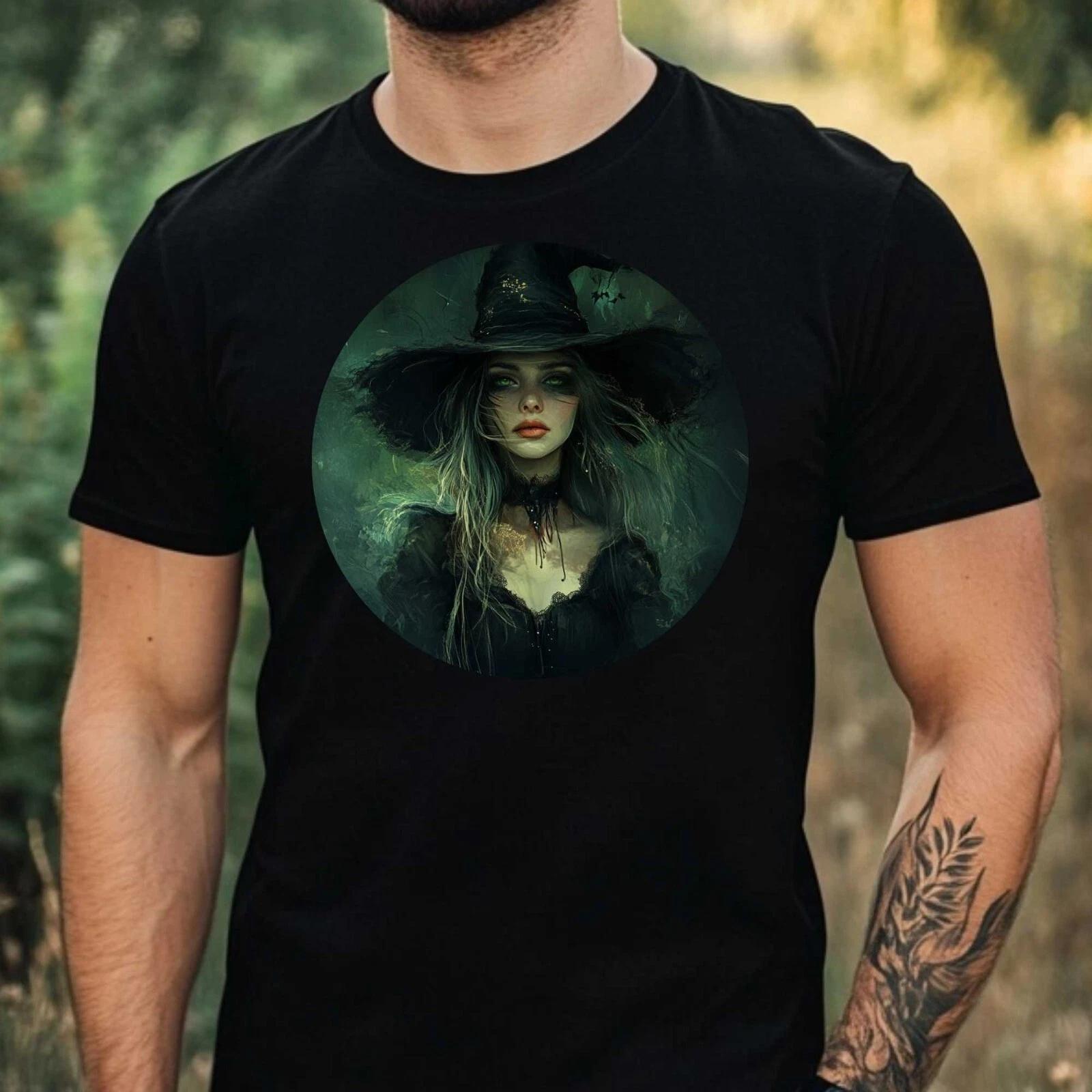 T-Shirt Herren Gruselige Hexe Motiv Baumwolle Größe XS bis 5XL L
