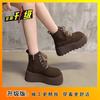 Fashion muffin heightening fashion boots British style platform retro lace-up versatile Martin boots women's 2025 autumn and winter new models