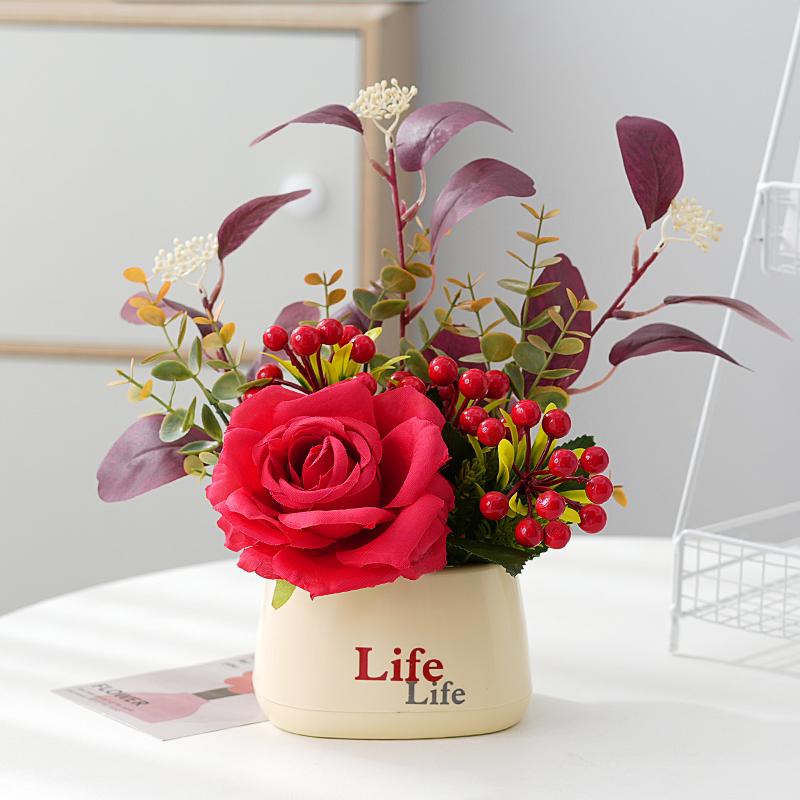 Sunflower Artificial Flower Arrangement - Small Potted Plants & Plastic Bouquets for Living Room and Dining Table Decor