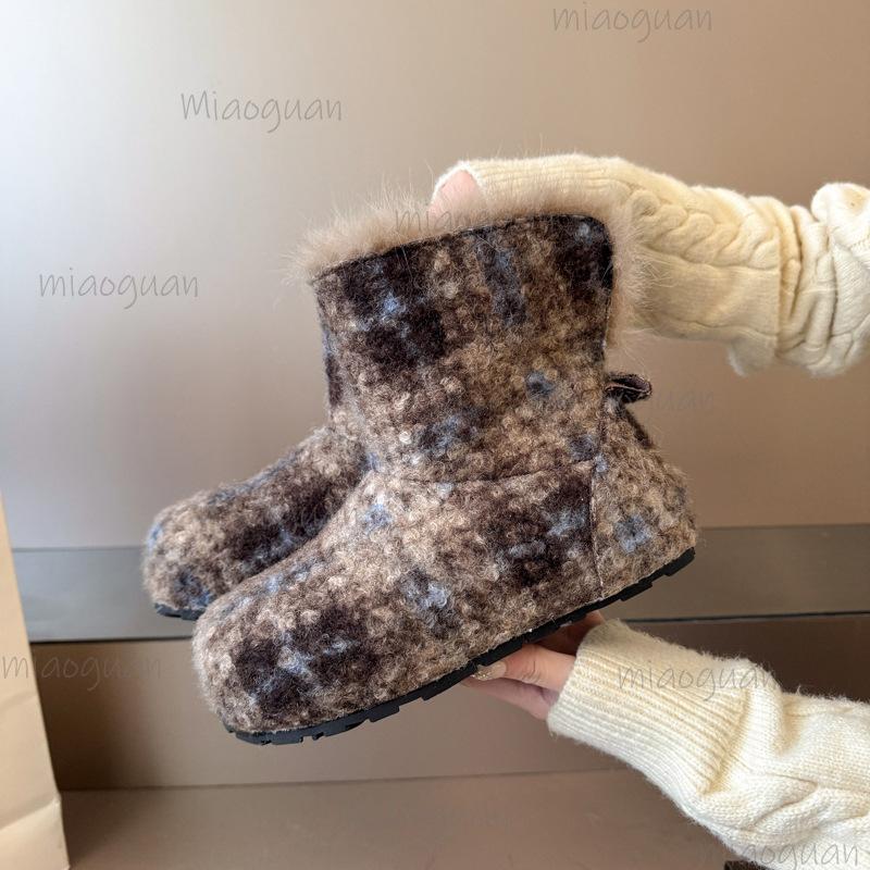Autumn Winter Fur Snow Boots Comfortable Round Toe Height Increasing Short Boots Size 35-40 Female Cozy Warm Shoes Botas Mujer