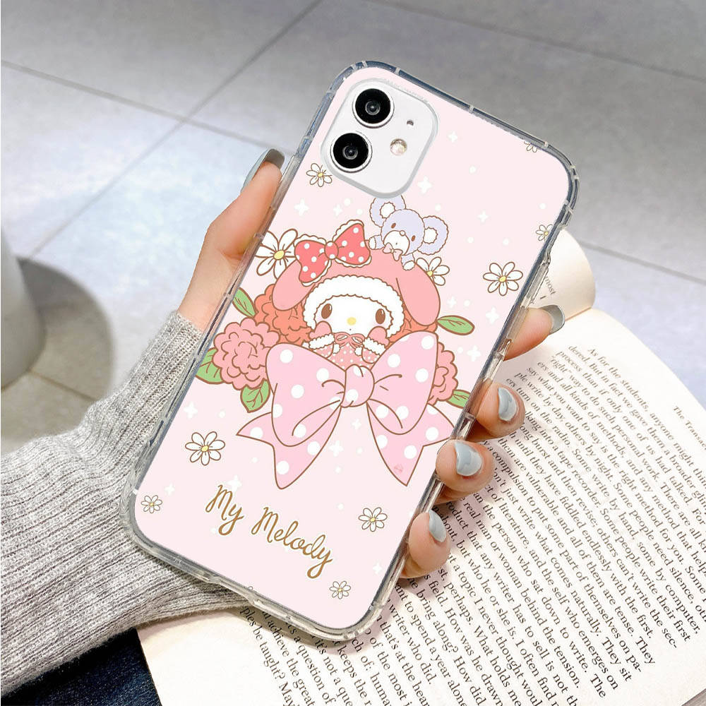 Hülle für Samsung A04 A14 A23 A34 A54 M23 M33 M52 M53 Realme 10 9 C30S C35 C55 VIVO Y02S Y21 Y51 X80 Pro Transparente Hülle LI27 Niedlich My Melody