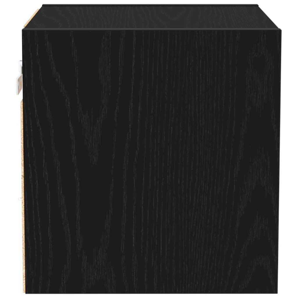 LED Wall Mounted Nightstand Black 30 x 28.5 x 30 cm