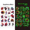 Glow-in-the-dark SpiderMan temporary tattoo stickers children's tattoo birth date celebration tattoo transfers water transfer stickers