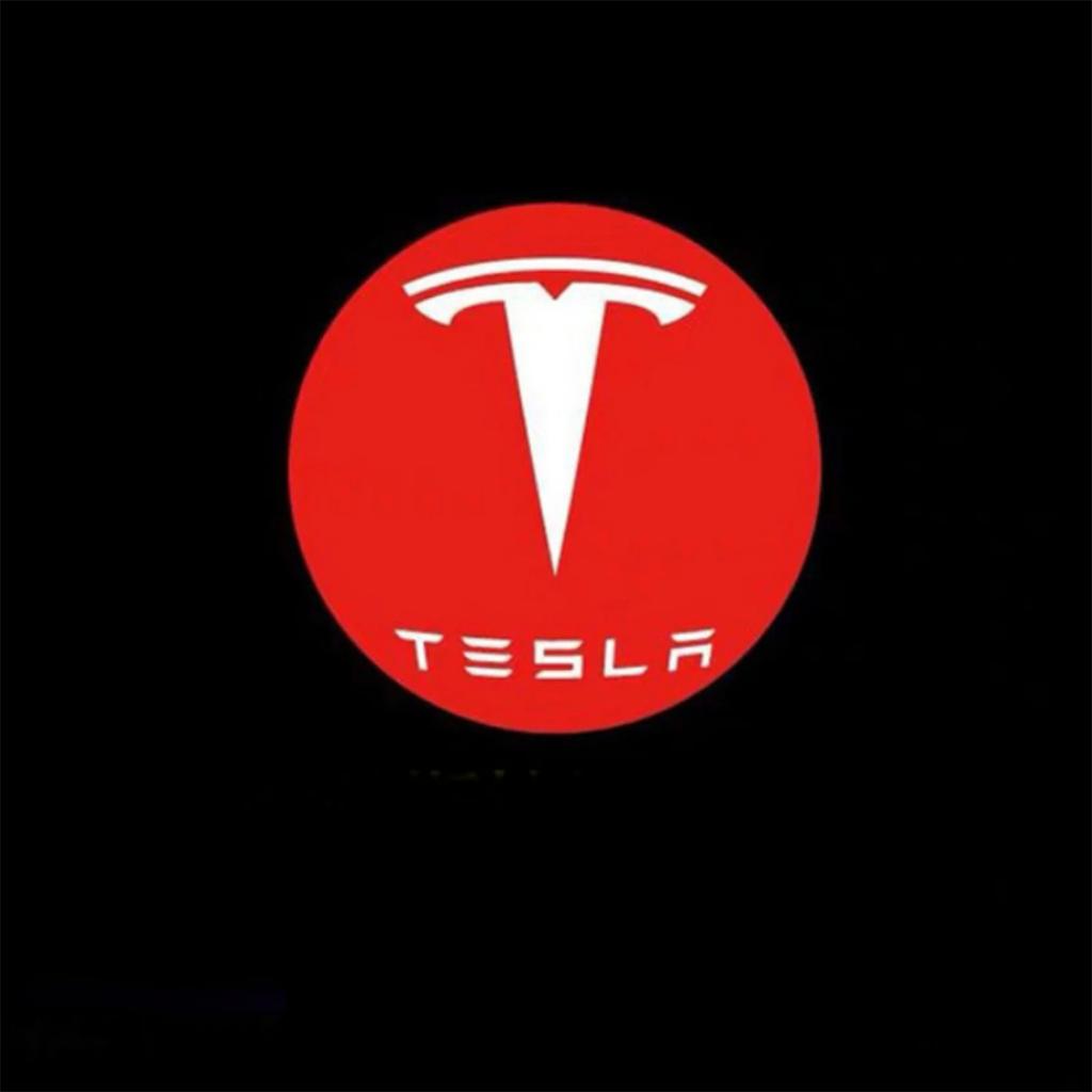 Car Sticker Tesla 2/4PSC Tesla Welcome Light for Tesla Model Y 3 S X Car Door LED Projector puddle lights Ultra-Bright Welcome L
