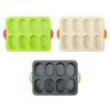 8 Grids Bread Baking Form Silicone Hamburger Bun Mold Silicone Baking Pan  Kitchen Bakeware