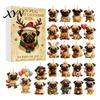 Calendario de Adviento Caja de Navidad 2026, Calendario de Cuenta Atrás de 24 Días con Colgantes Decorativos de Perro/Caballo/Gato/Animales de Acrílico 2D, Colgante Mini Animal