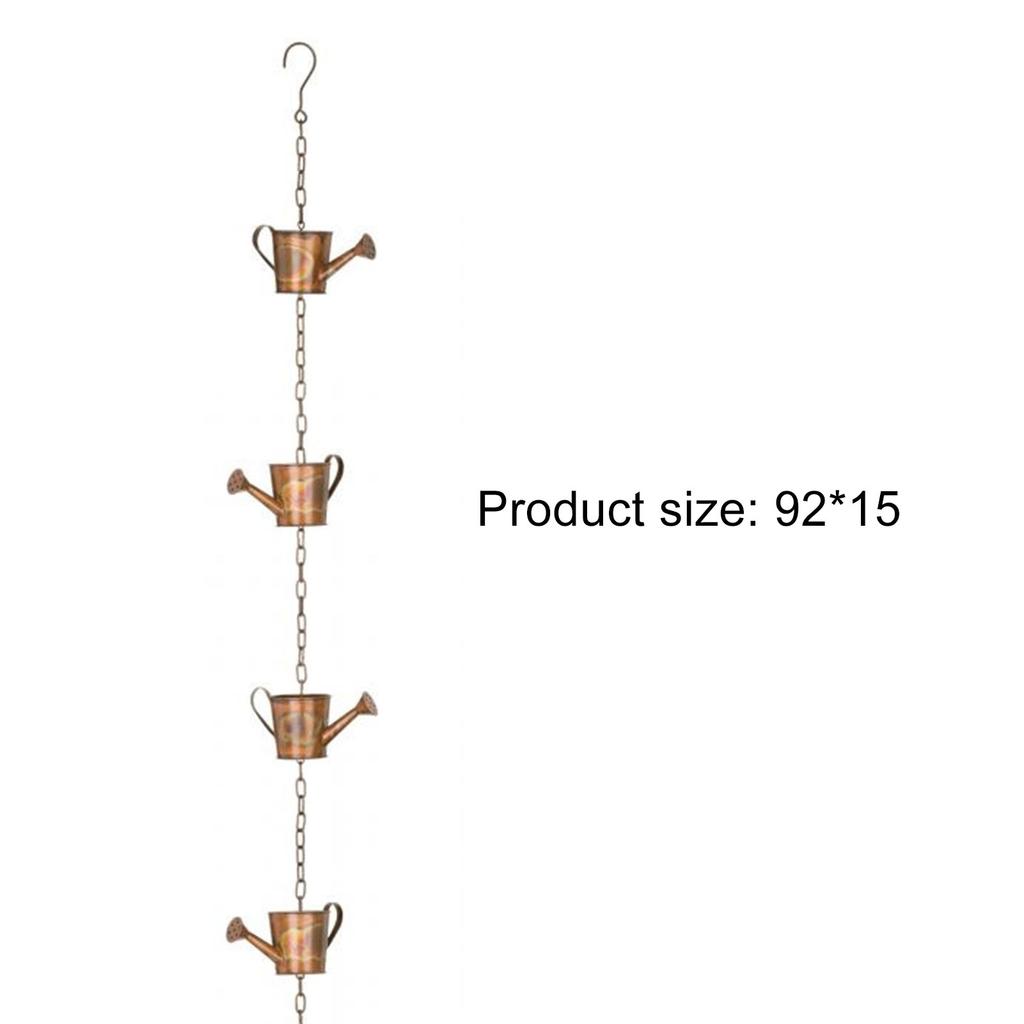 Vintage Style Wind Chime Watering Pot Bell Shape Rain Chains Artistic Sense Hanging Rain Chain for Garden Front Door Ornament