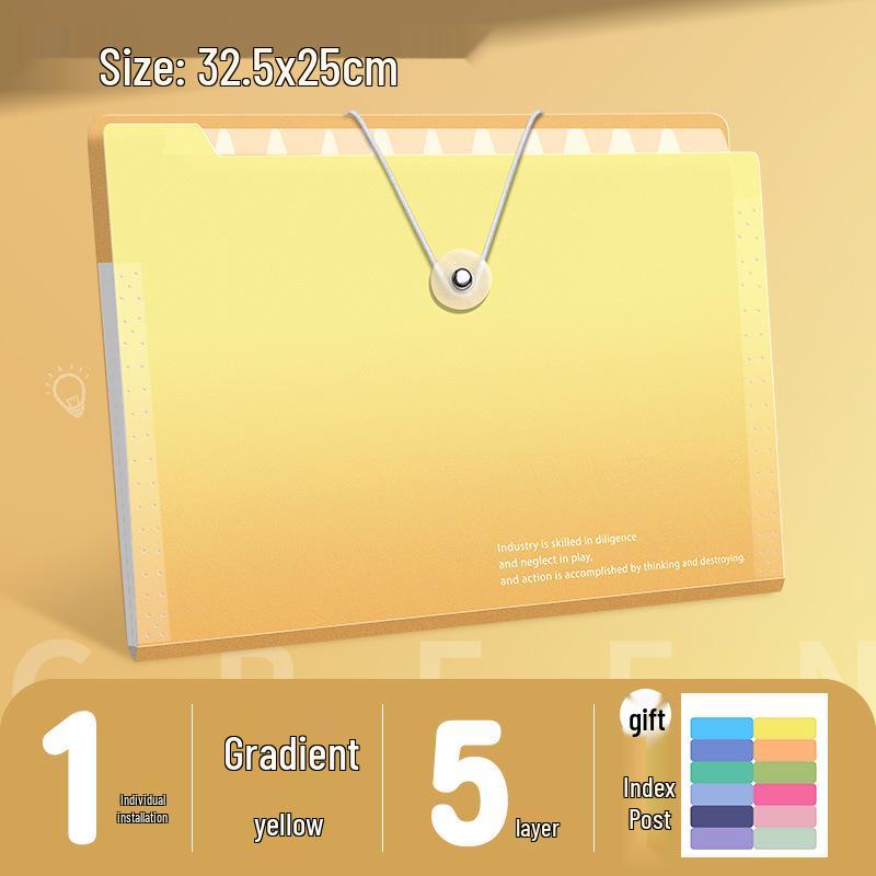 A4 Multi-layer Accordion File Bag - Large Capacity, Student Test Paper Organizer