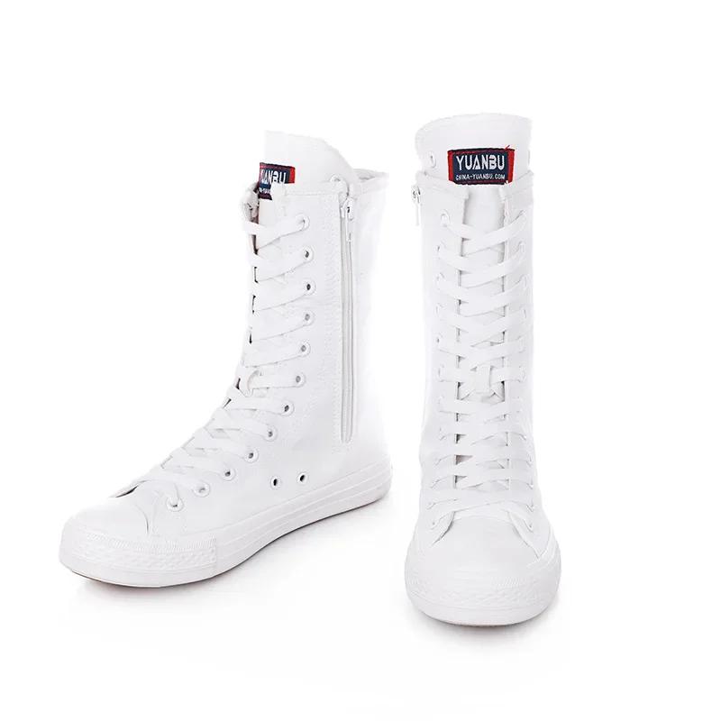 High Quality Fashion High Top Canvas Shoes for Women Hot Selling Women's Shoes Classic Lace-Up Boots for Women Botas Para Mujer