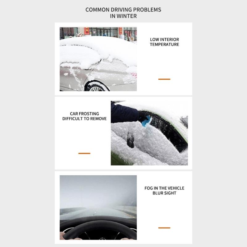 Vehicle Heating Cooling Fan Windshield Defogger Demister Defroster Car Heater Self Adhesive Electric Heater Cooling Fan