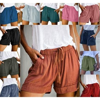 Casual Wide-leg Loose Shorts European And American Women's High-waist Elastic Lace-up Shorts