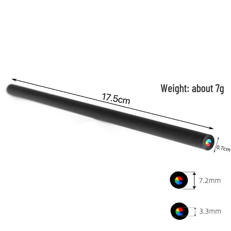 

12-Color Rainbow Pencil: Multi-Color Lead for Kids Art & Student Drawings Black Wood