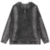 Unisex Retro Distressed Denim Hoodie Jacket - Spring/Autumn Loose Fit