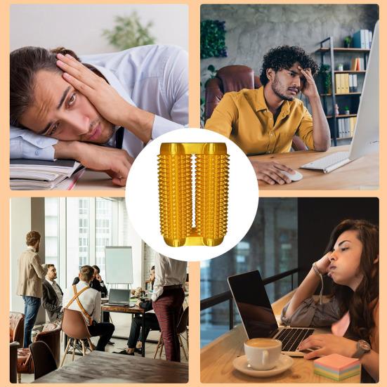 3D Printed Spiky Roller Fidget Toy Anxiety Stress Relief Kids Teens Adults Handheld Bumpy Rolling Massage Stick Portable Double-Rows Roller Sensory