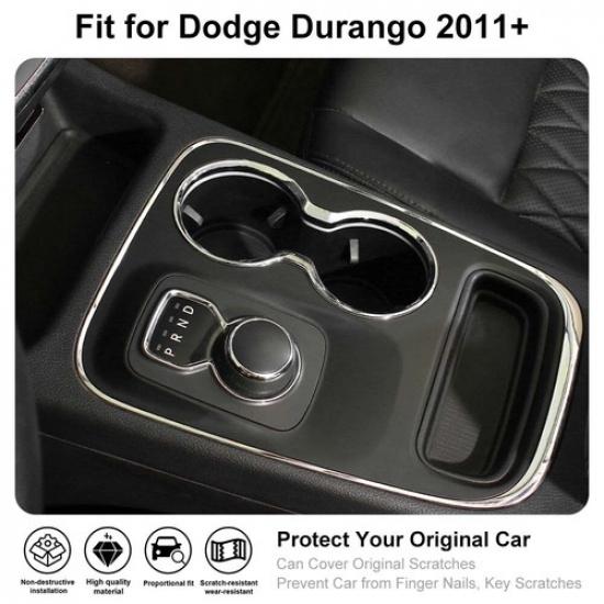 Chrome Interior Gear Shift Cup Holder Cover Trim Ring For Dodge Durango 2011+