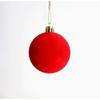 Wholesale Plastic Velvet Ball Pendants Flocked Christmas Balls Xmas Tree Hanging Ornaments New Year Wreath Party Decorations