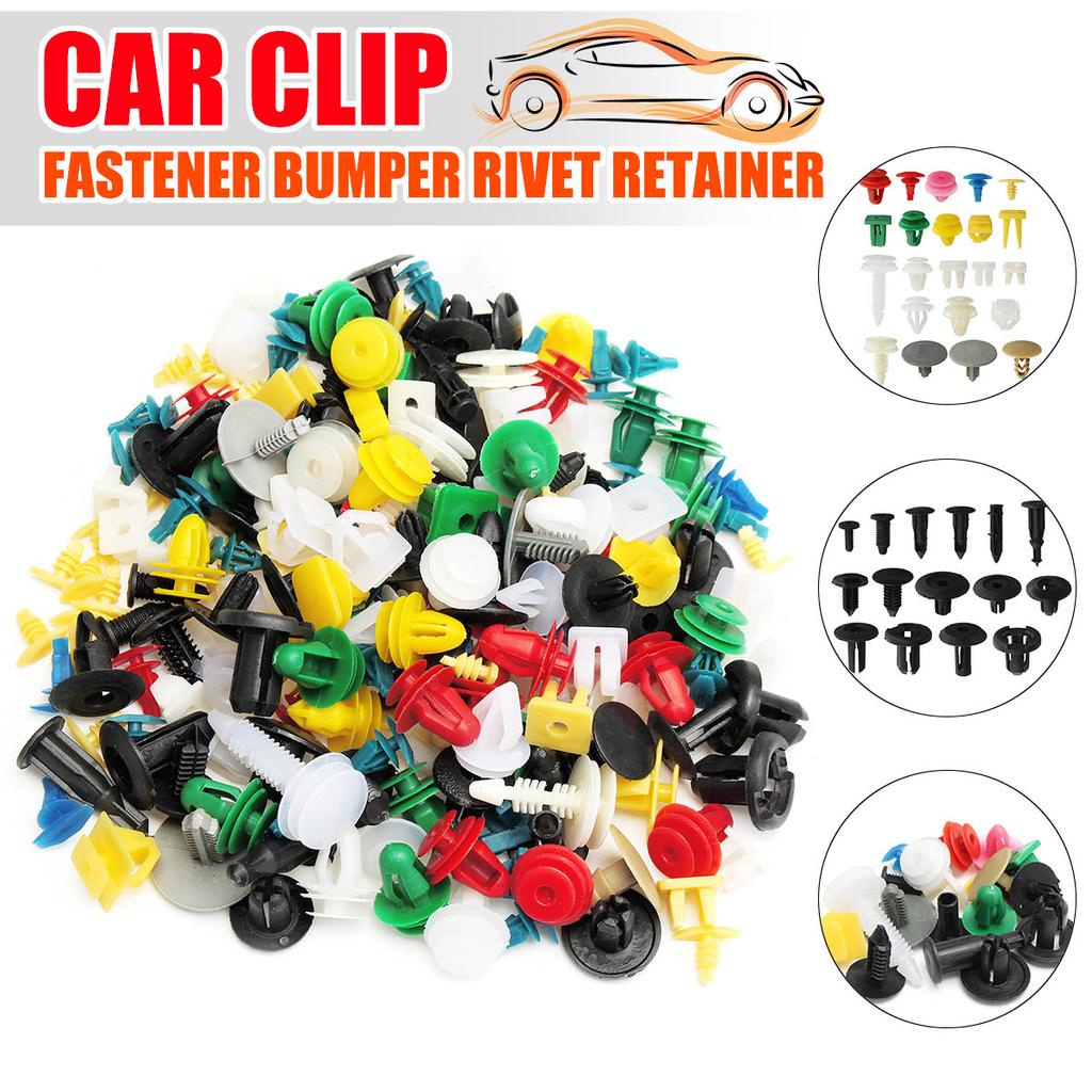 200Pcs Vehicle Car SUV Fastener Door Panel Bumper Push Pin Rivet Retainer Clips