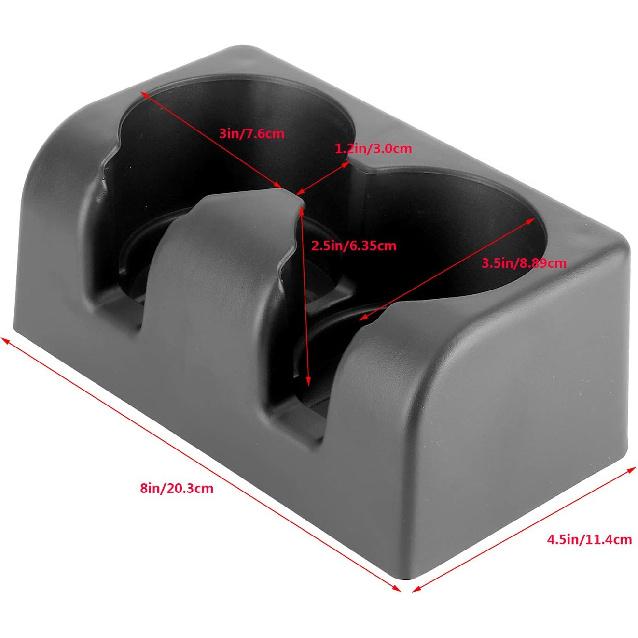 Acouto Bench Seat Cup Holder, Dual Cupholder Insert, Drink Storage, Fit for 2004-2012, Black