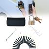Set Lock 24pcs Pick Tools Transparent Padlock Locksmith Training Tool Padlock