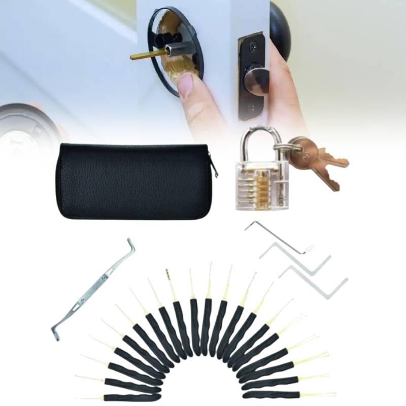 Set Lock 24pcs Pick Tools Transparent Padlock Locksmith Training Tool Padlock