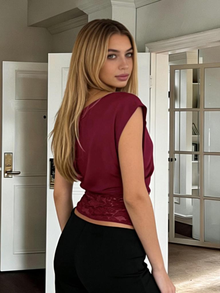 European Elegant Off-Shoulder Lace Patchwork Cropped Top - Slim-Fit Women's Style, Short-Sleeved.