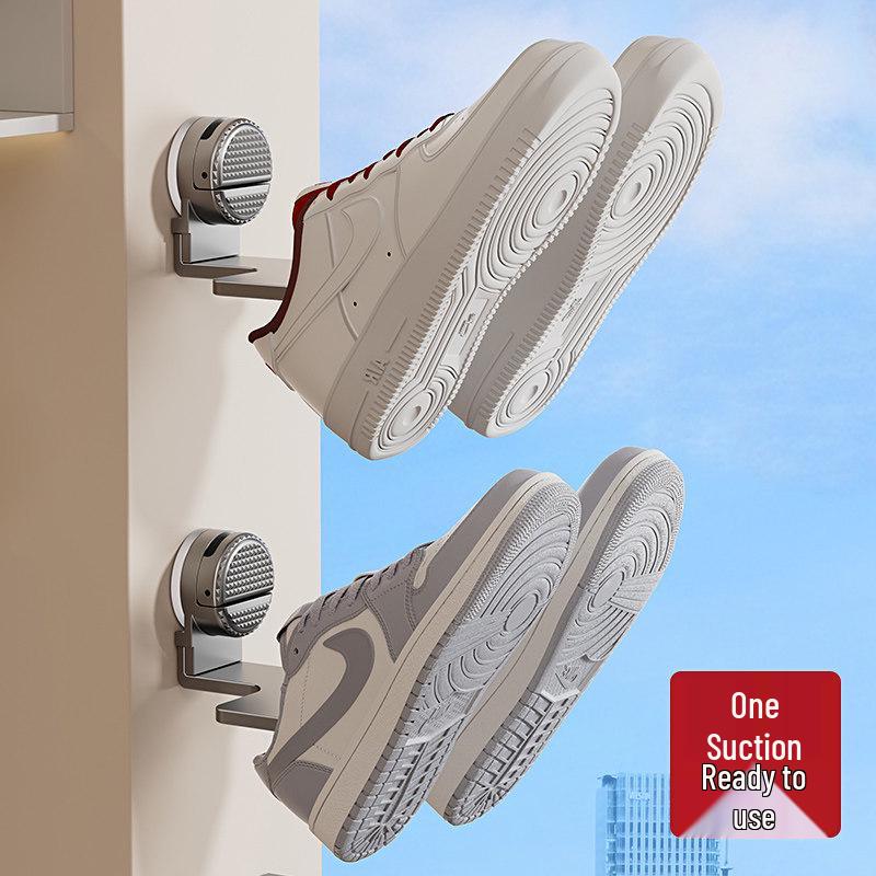 Suction Cup Shoe Rack: No-Punch Balcony Sandal & Shoe Drying Solution