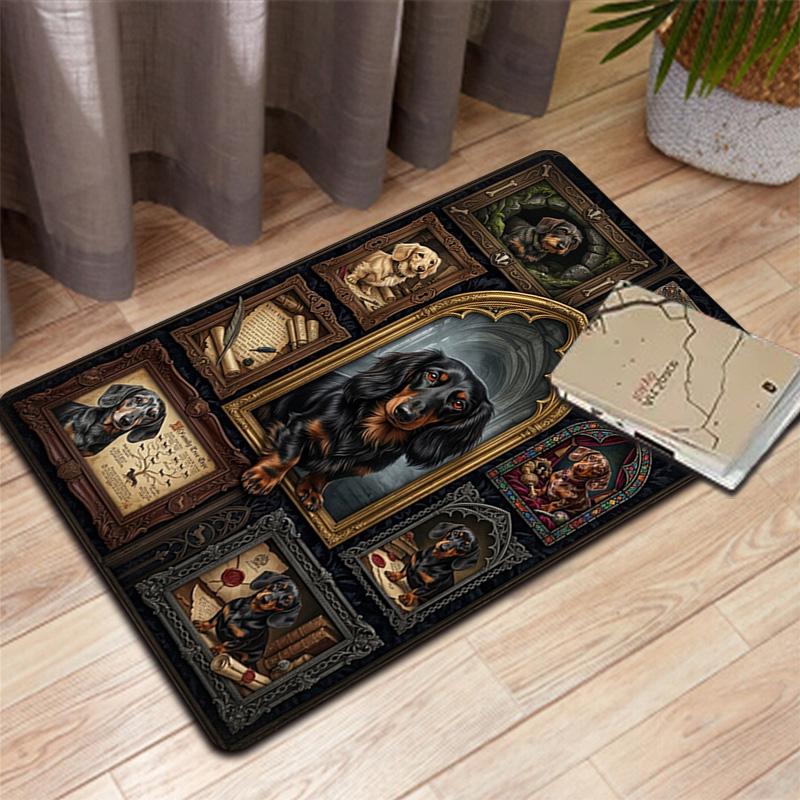 Dachshund Legacy Pattern Rug Floor Mat for Living Room or Bedroom Soft and Comfortable Carpet a Gift for Birthday and Holiday.
