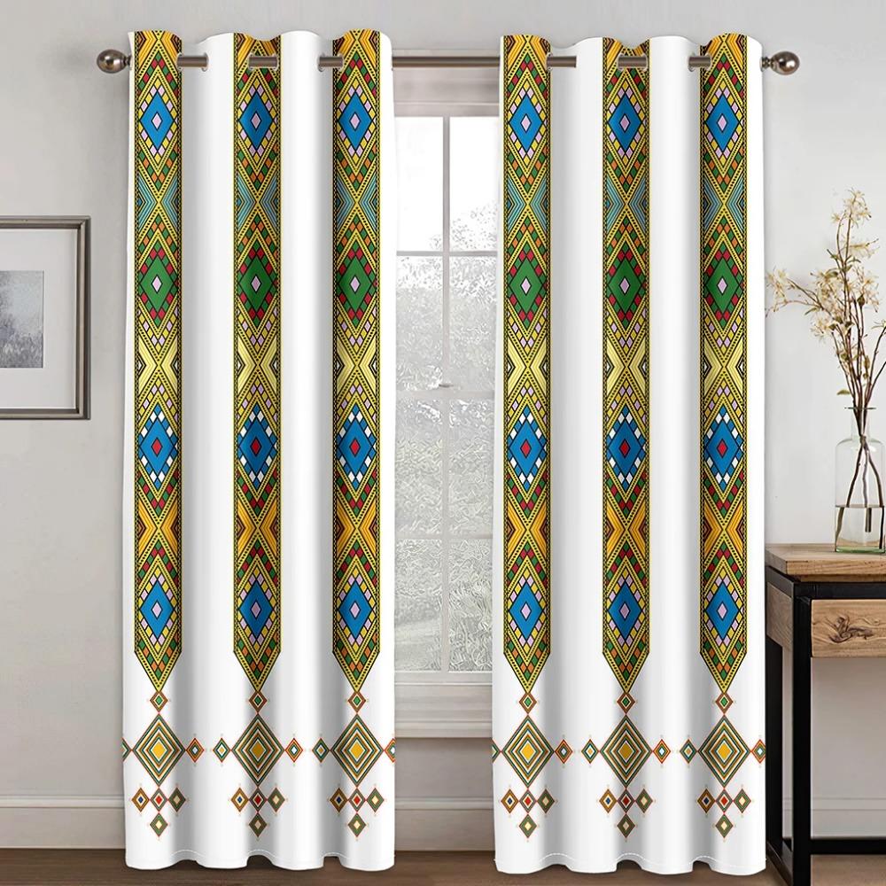 Green Baroque Boho Saba Erhiopia Free Delivery Curtains Suitable for Living Area Kids Bedroom Bathroom Kicthen Door Home Decoration